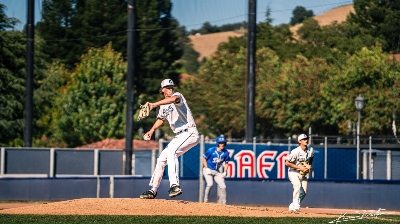Pitcher mid-delivery